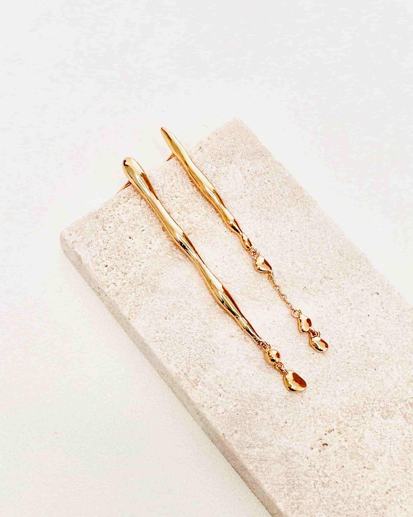 18K Gold Plated Vermeil Dripping Water Earrings