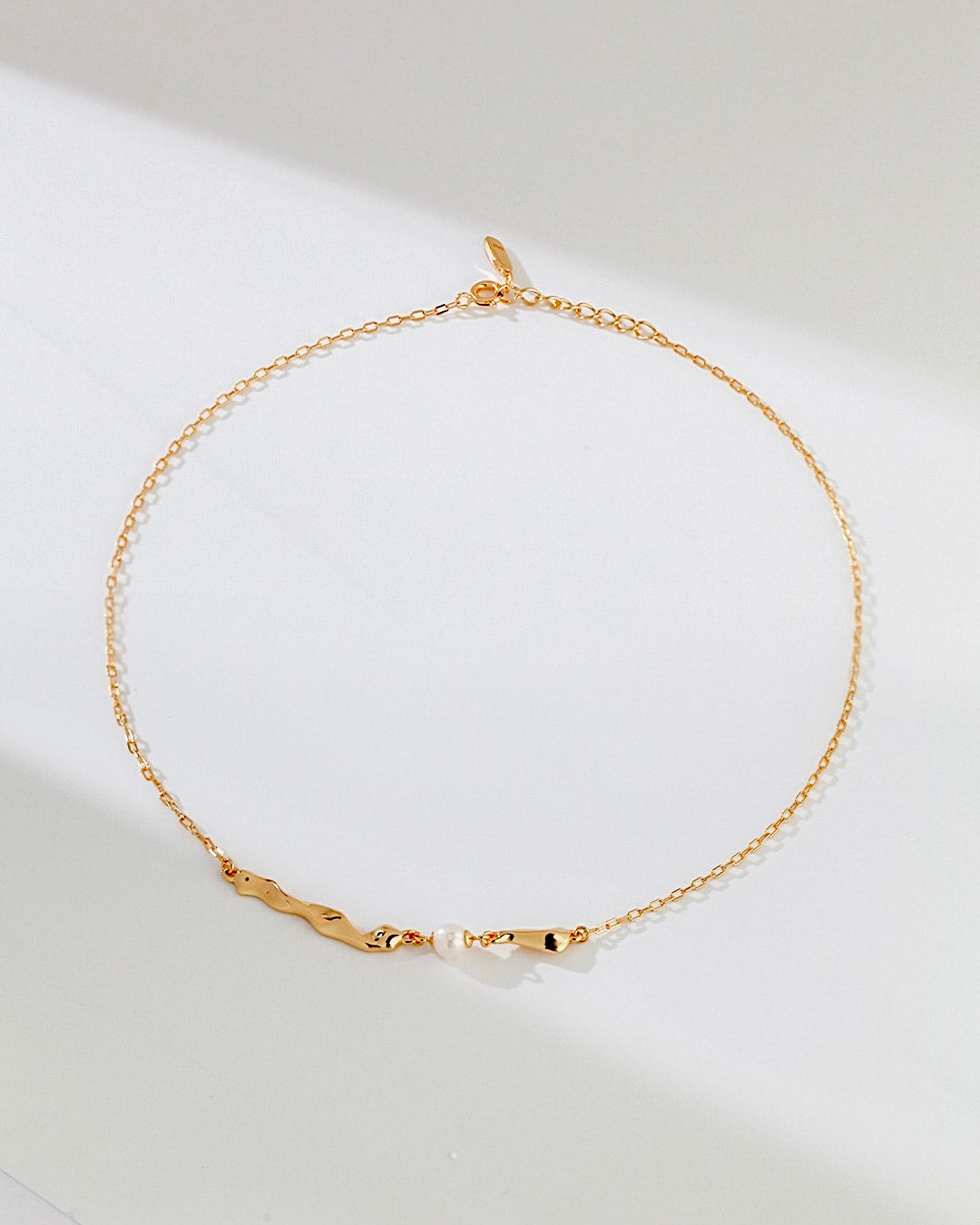 18K Gold Plated Vermeil Irregular Design Pearl Necklace