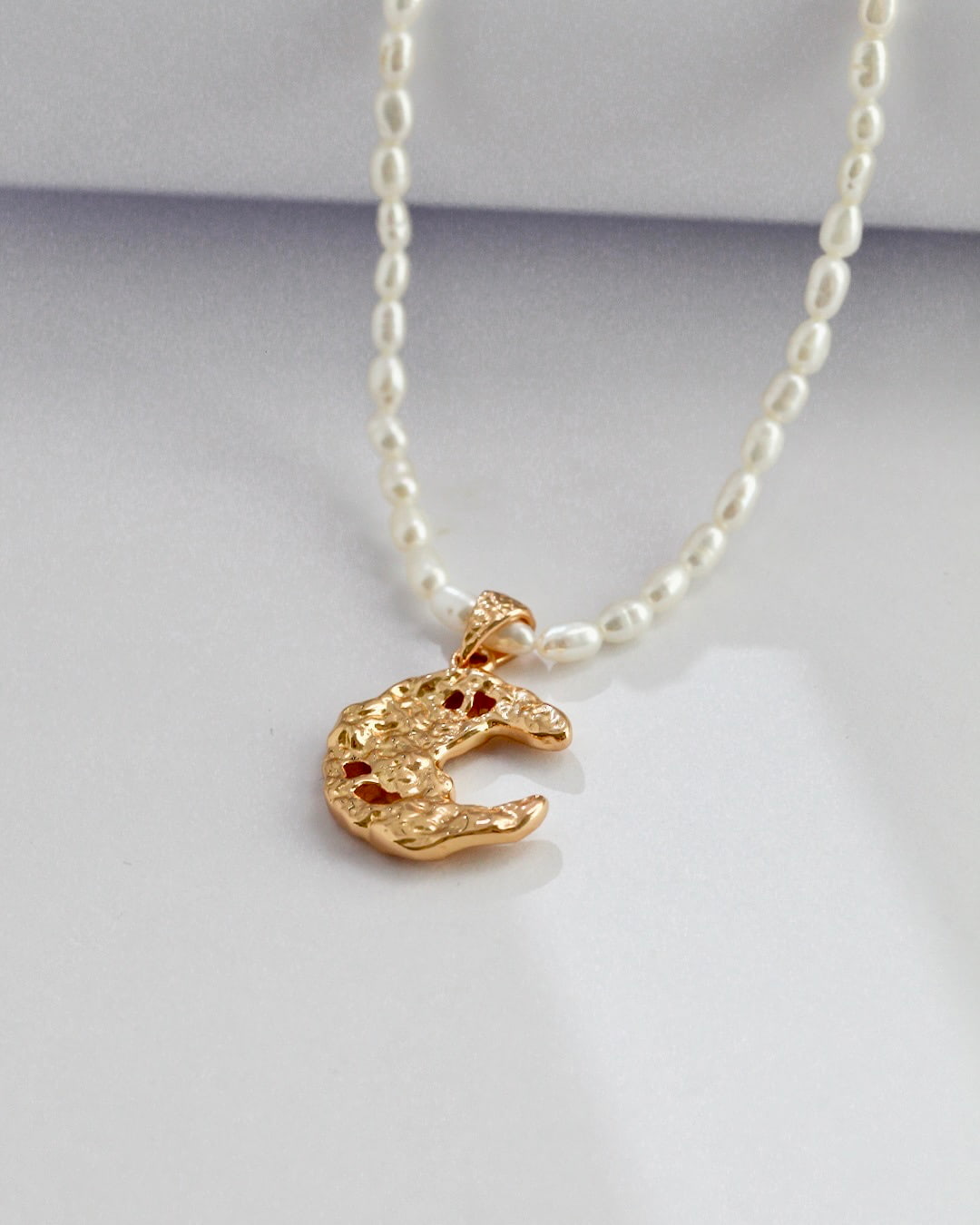 18K Gold Plated Vermeil Moon Necklace