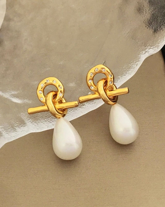 Simulated Pearl Drop Earrings