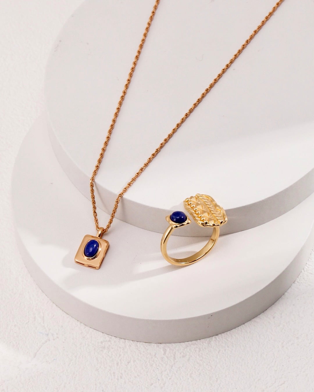 18K Gold Plated Vermeil Lapis Lazuli Necklace