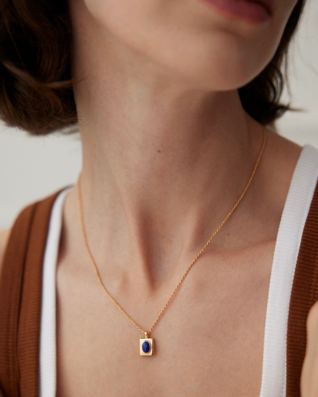 18K Gold Plated Vermeil Lapis Lazuli Necklace