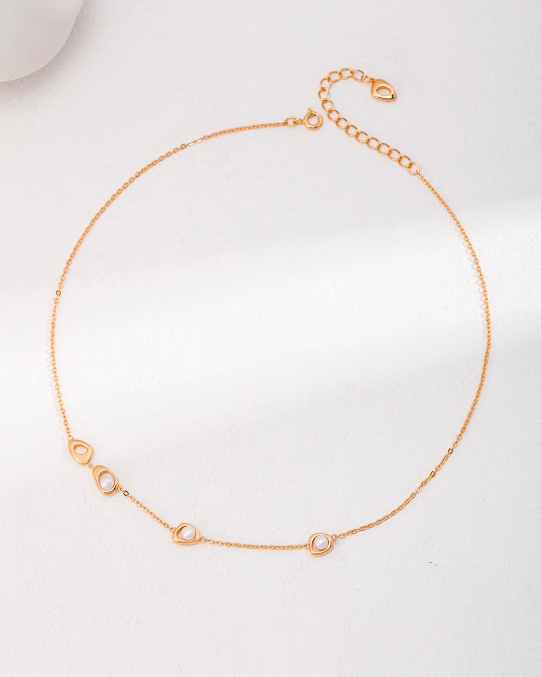 18K Gold Plated Vermeil Timeless Elegance Pearl Necklace