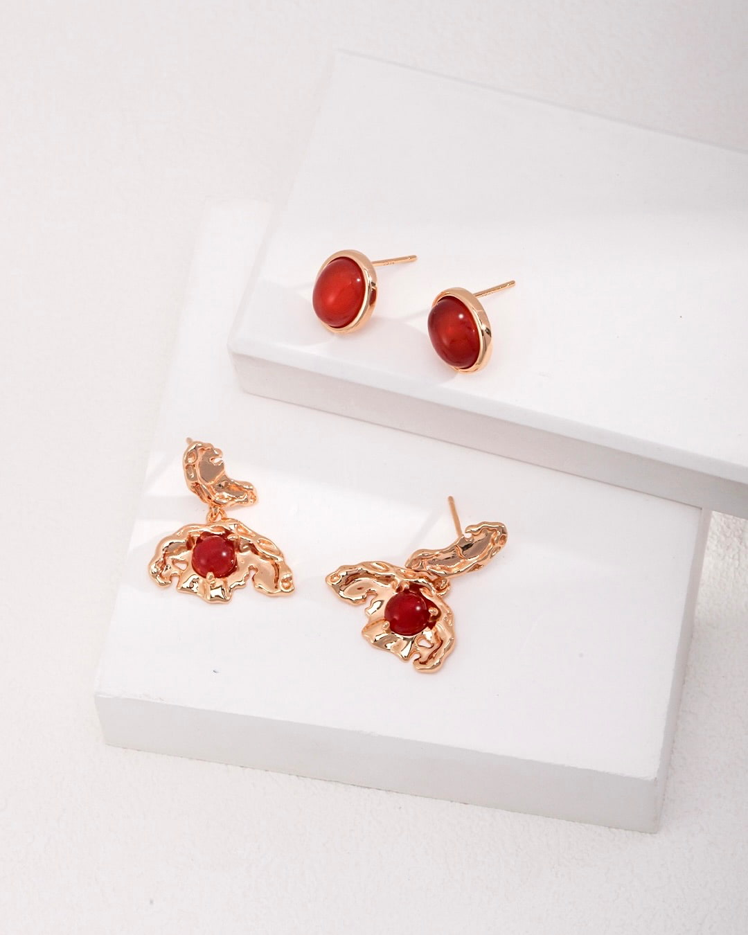 18K Gold Plated Vermeil Dried-Leaf Butterfly Drop Earrings