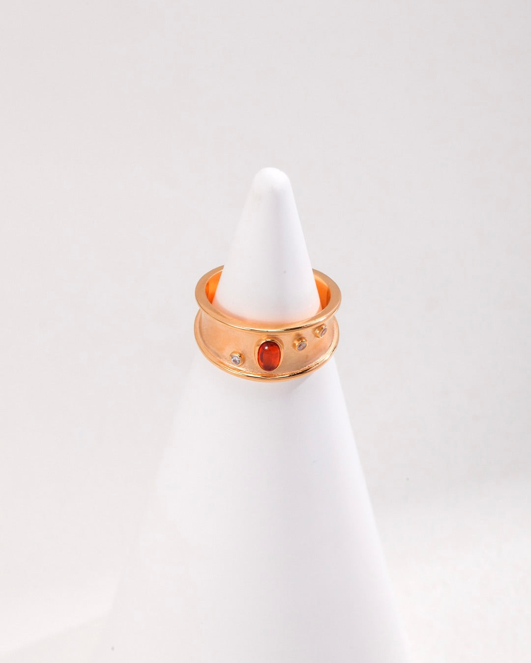 18K Gold Plated Vermeil Open Vintage Rolled Edge Ring