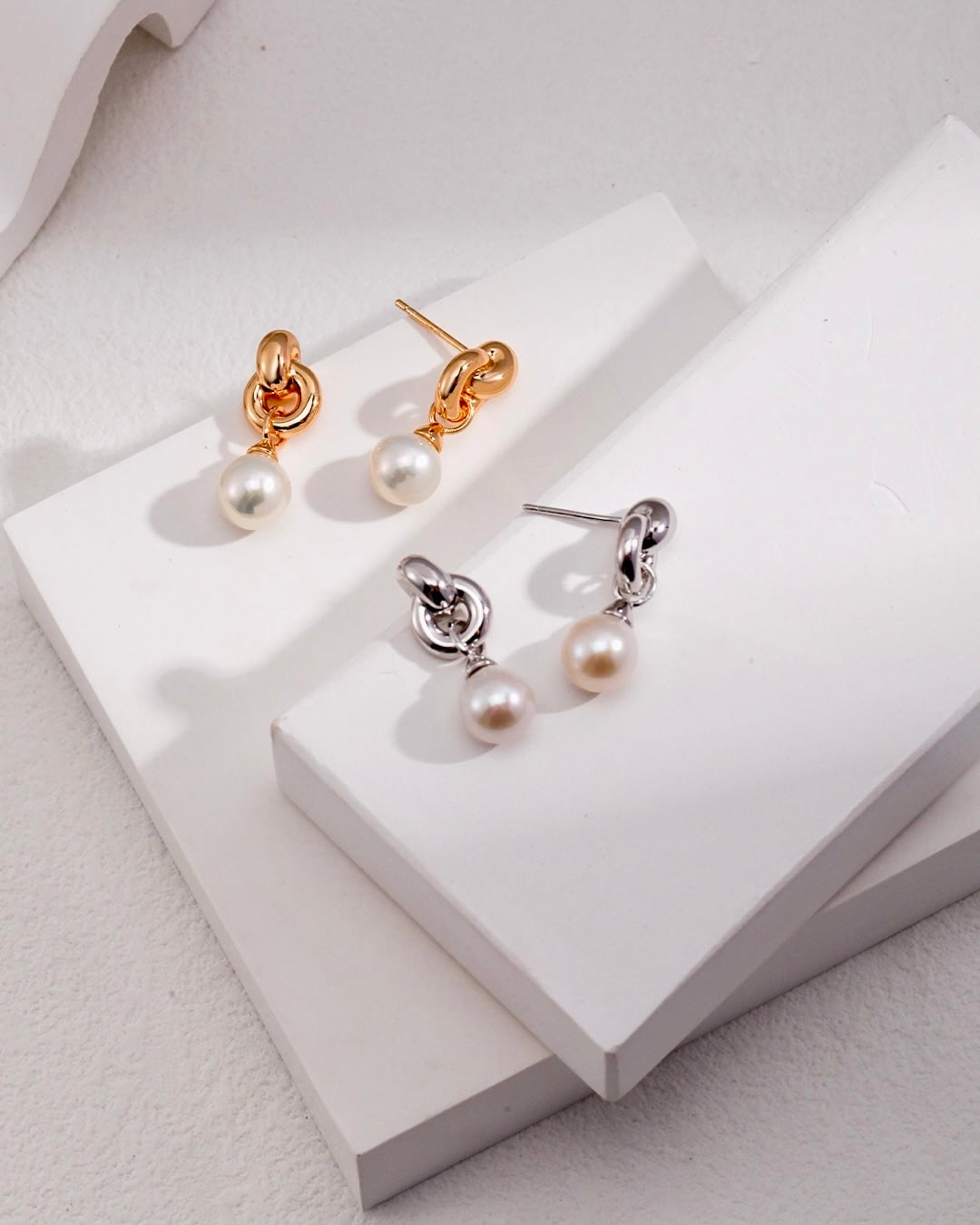 18K Gold Plated Vermeil Natural Pearl Drop Earrings