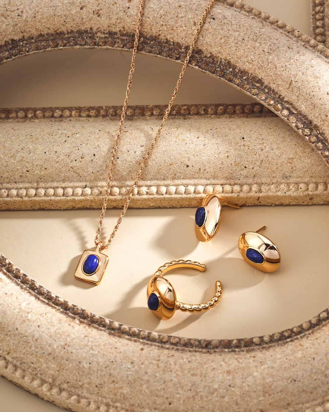 18K Gold Plated Vermeil Lapis Lazuli Necklace