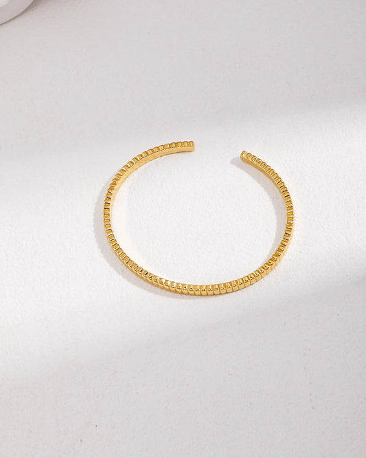 18K Gold Plated Vermeil Natural Pearl Wave Cuff Bracelet