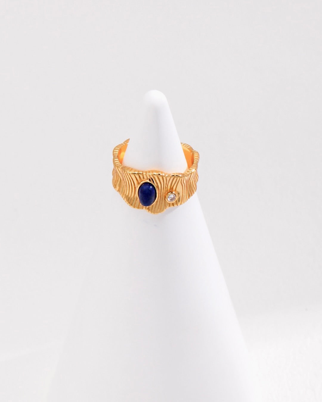 18K Gold Plated Vermeil Gemstone Statement Ring 