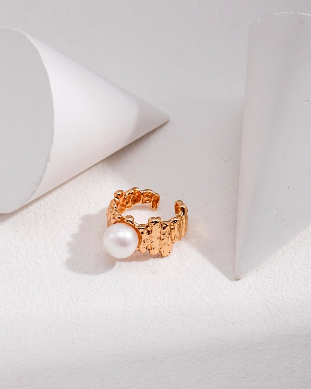 18K Gold Plated Vermeil Statement Pearl Ring