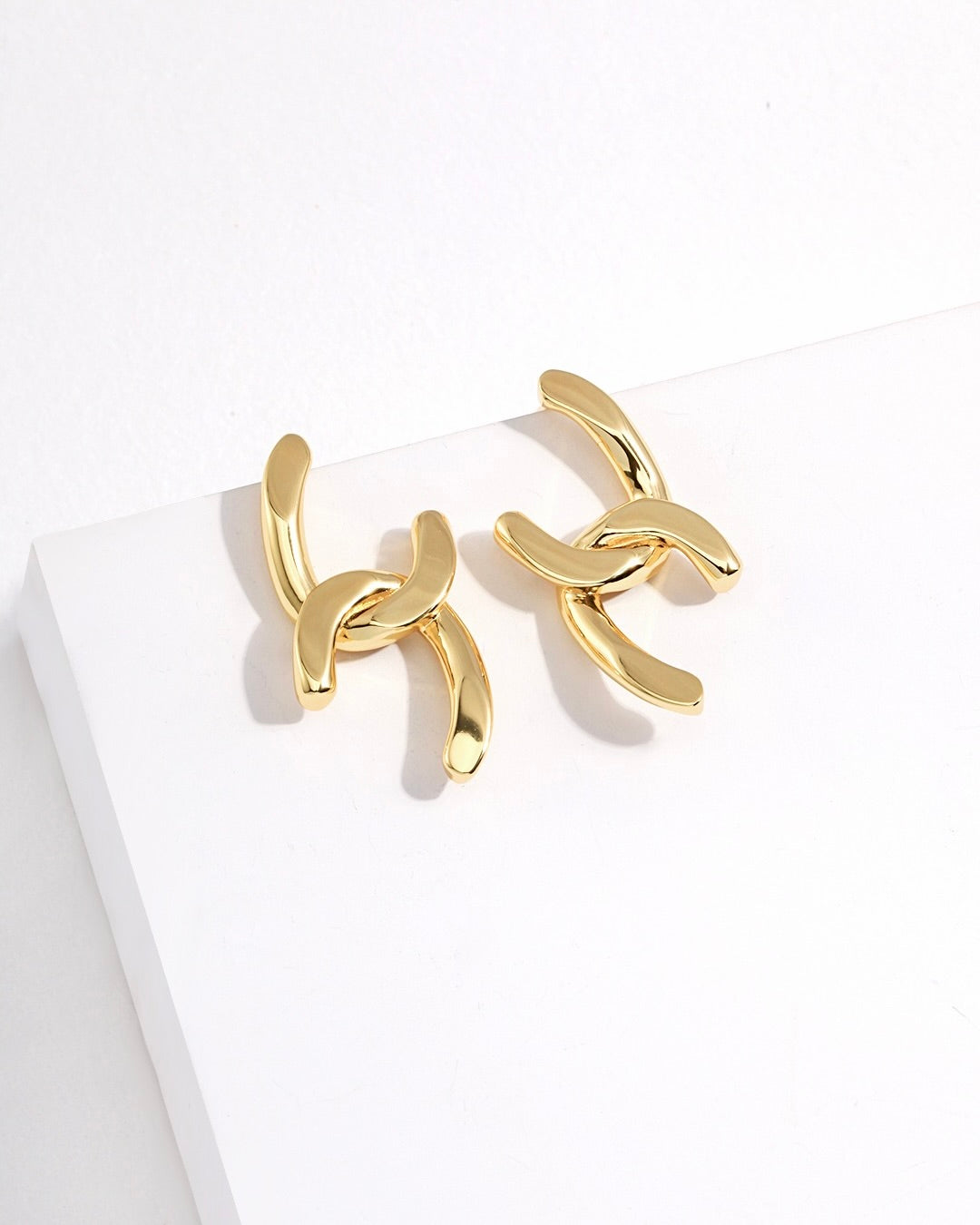 18K Gold Plated Vermeil Geometric Earrings